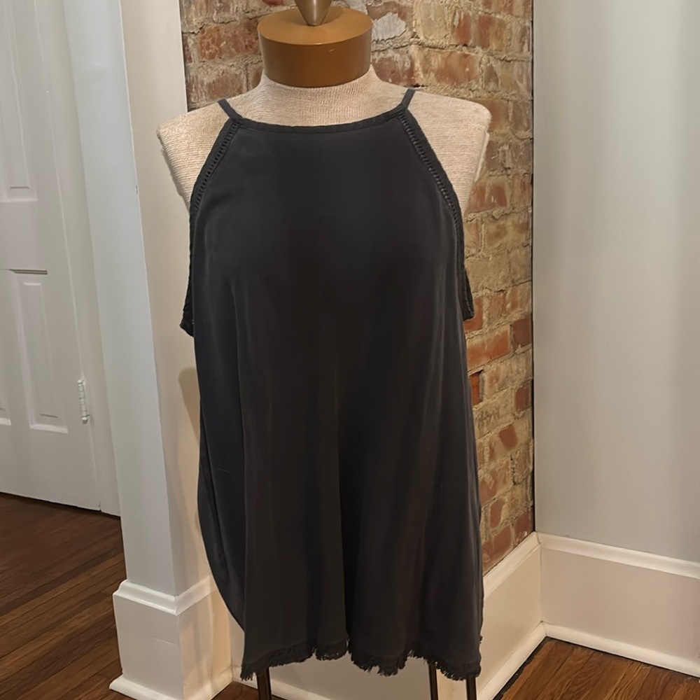 BOHO Halter tank with frayed hem
